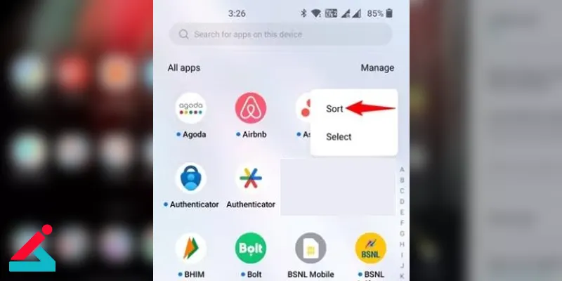 مرتب سازی برنامه های گوشی 