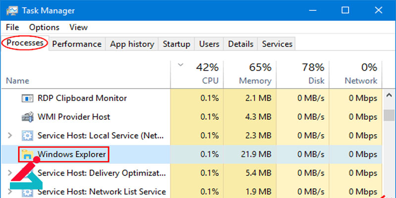 ری استارت کردن windows explore