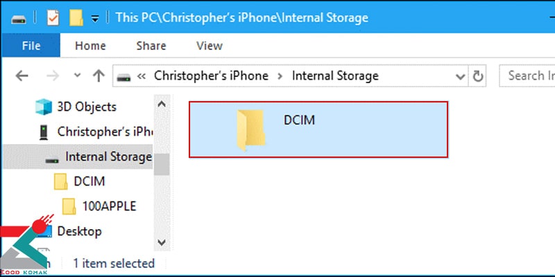 انتقال عکس از آیفون به کامپیوتر با USB