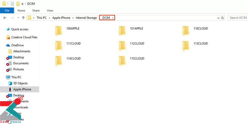 انتقال عکس با استفاده از File Explorer یا Windows Explorer