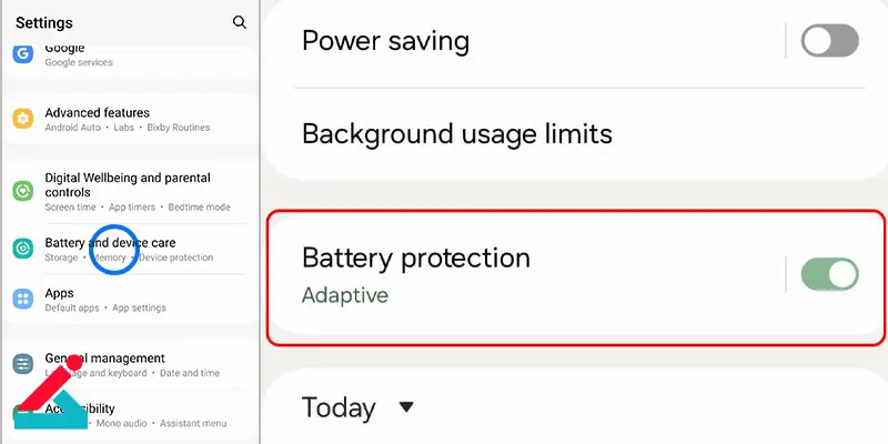 قابلیت محافظت از باتری گوشی سامسونگ 