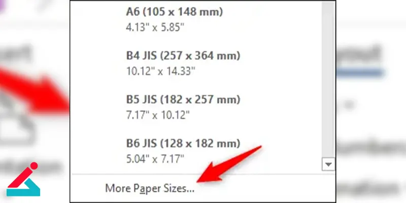 تنظیم اندازه برگه در ورد
