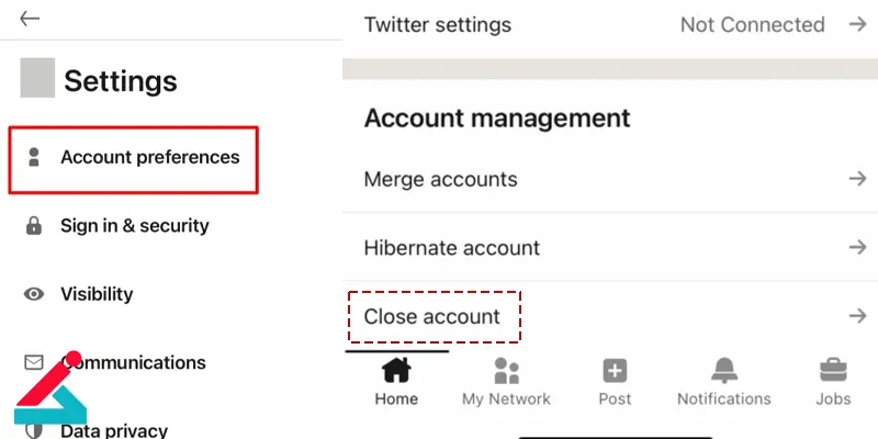 حذف اکانت LinkedIn و بازیابی آن
