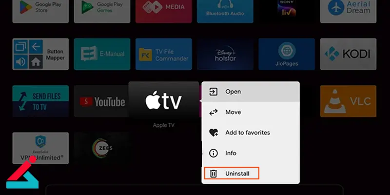 حذف اپلیکیشن های تلویزیون 