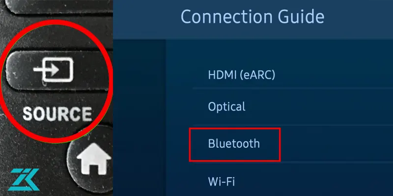 انتخاب گزینه Bluetooth