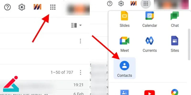 مشاهده مخاطبین در Gmail 