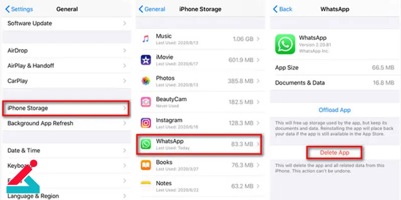 نحوه حذف برنامه در آیفون 